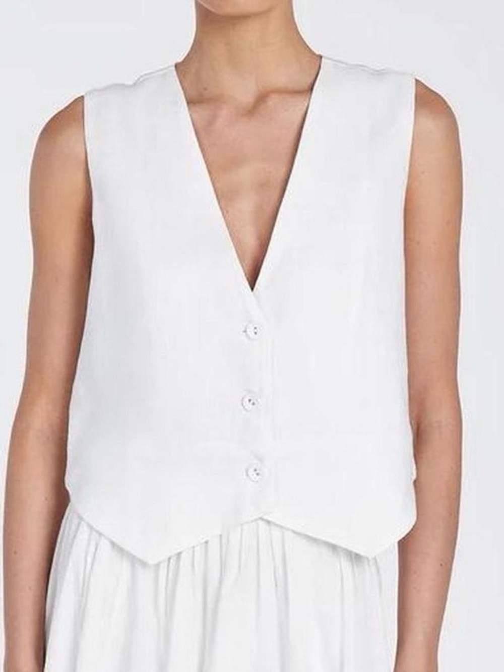 DISSH Banks White Linen Vest